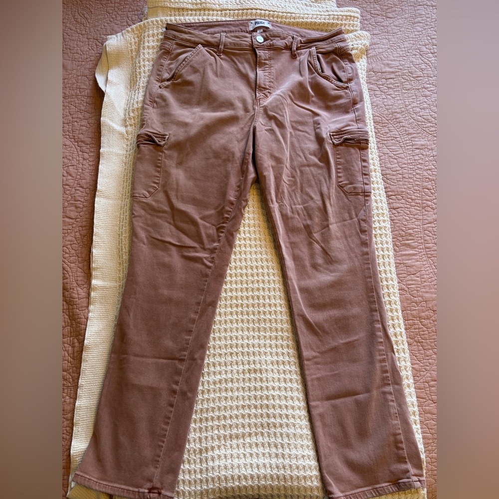 PAIGE Dusty Rose High-Rise Casual Pants